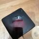 Vintage tulip vase dark red glass