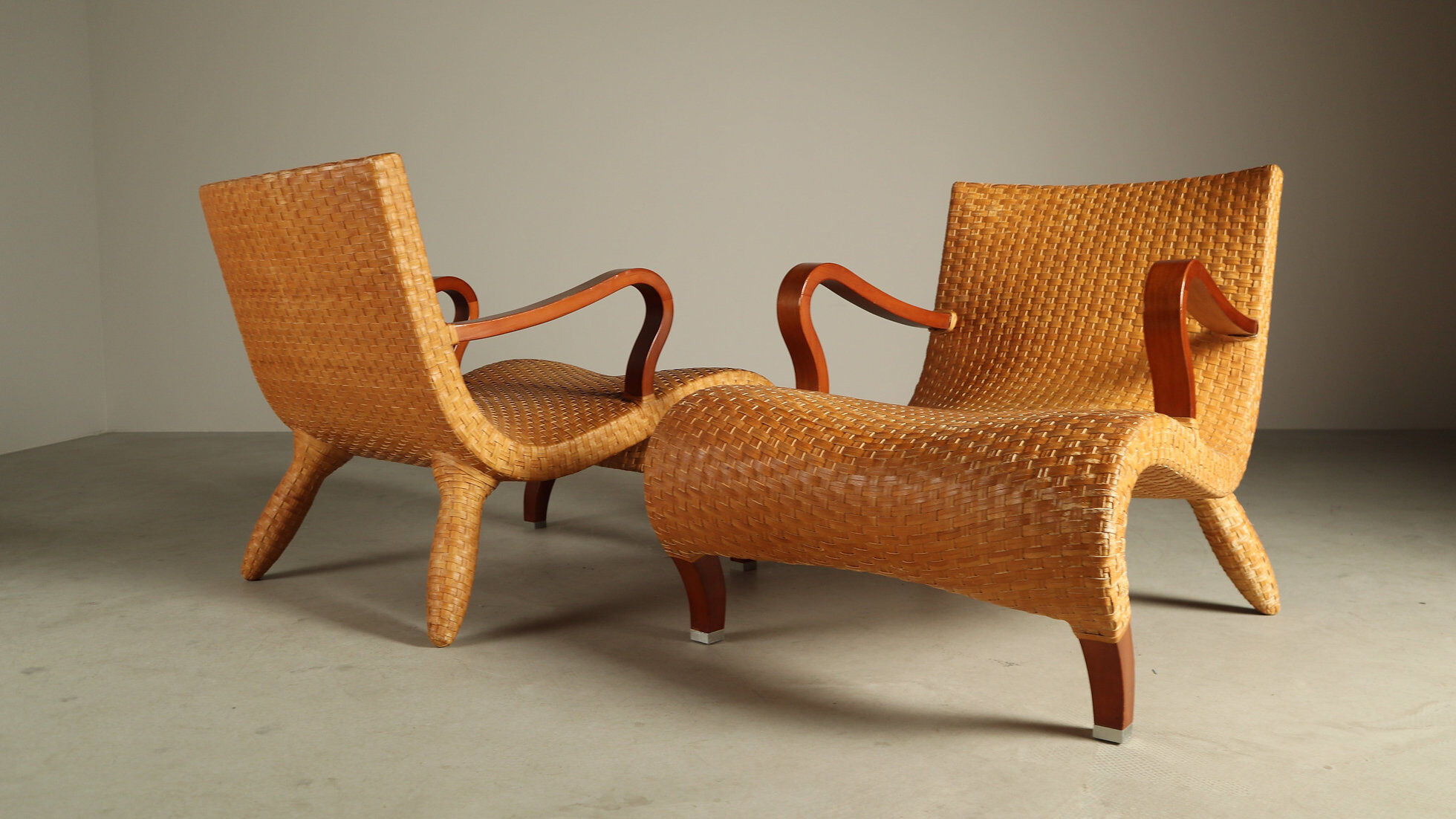 Set of two Antonio Citterio lounge chairs, B&B Italia 1993