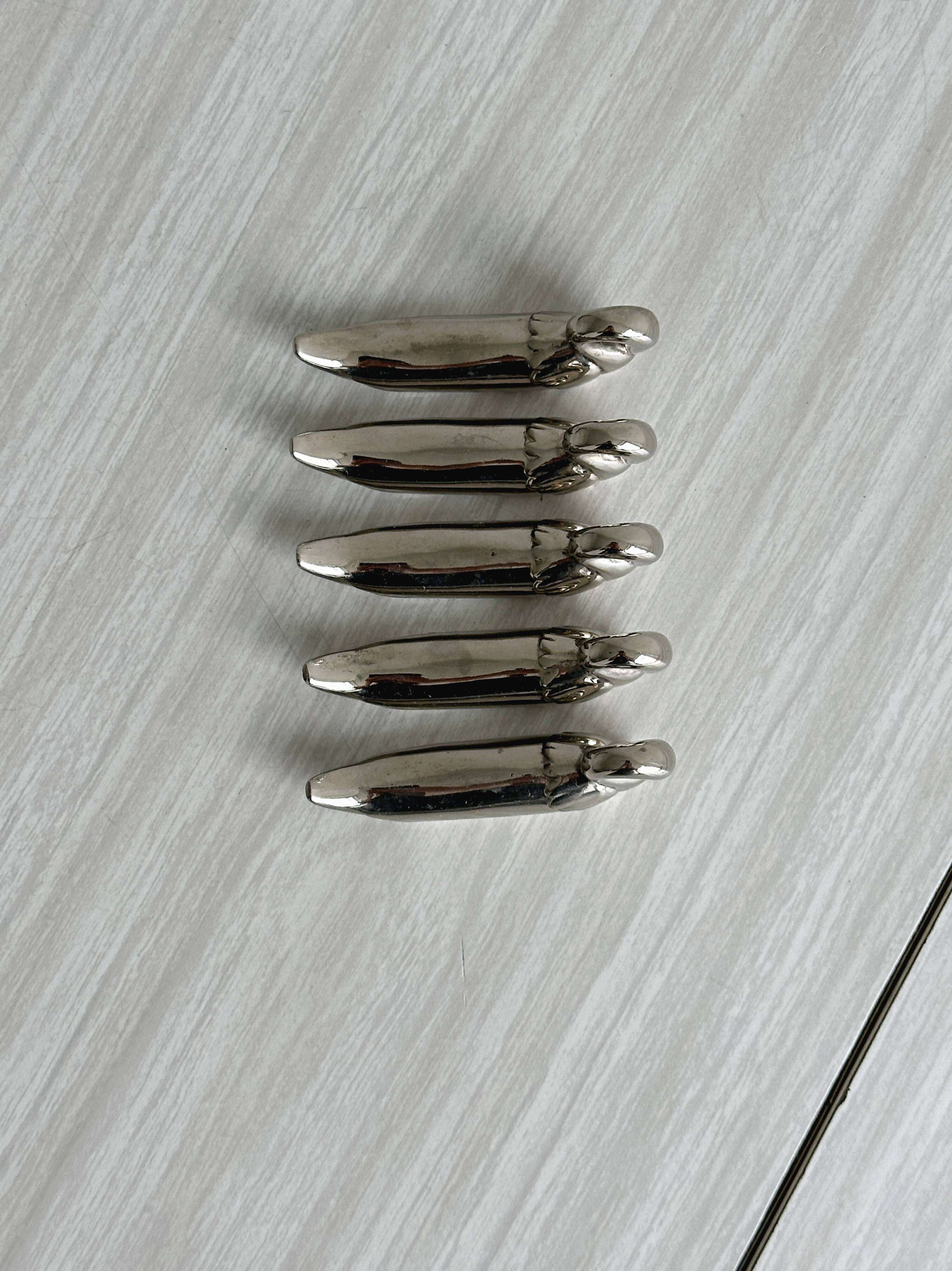 Set of 5 silver-plated swan knife rests