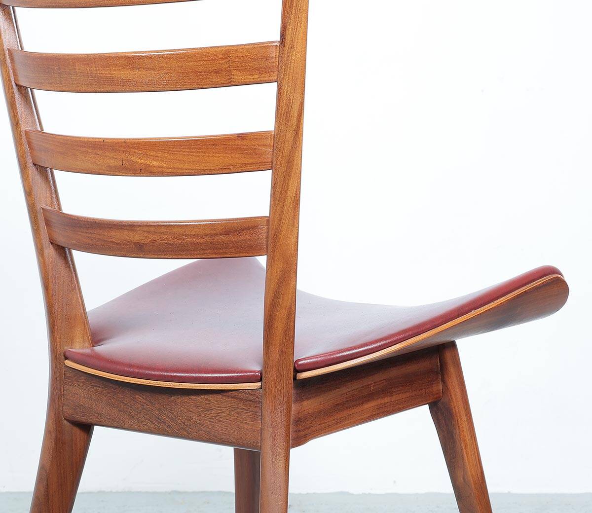 Vintage teak wooden ladder chairs, 1960s