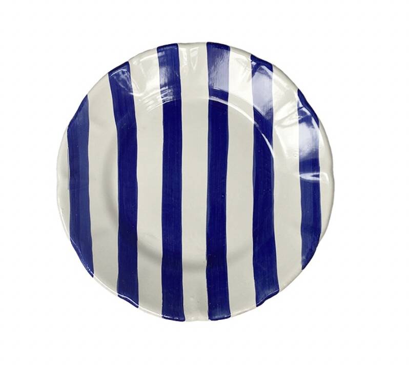 Blue striped plate 25cm