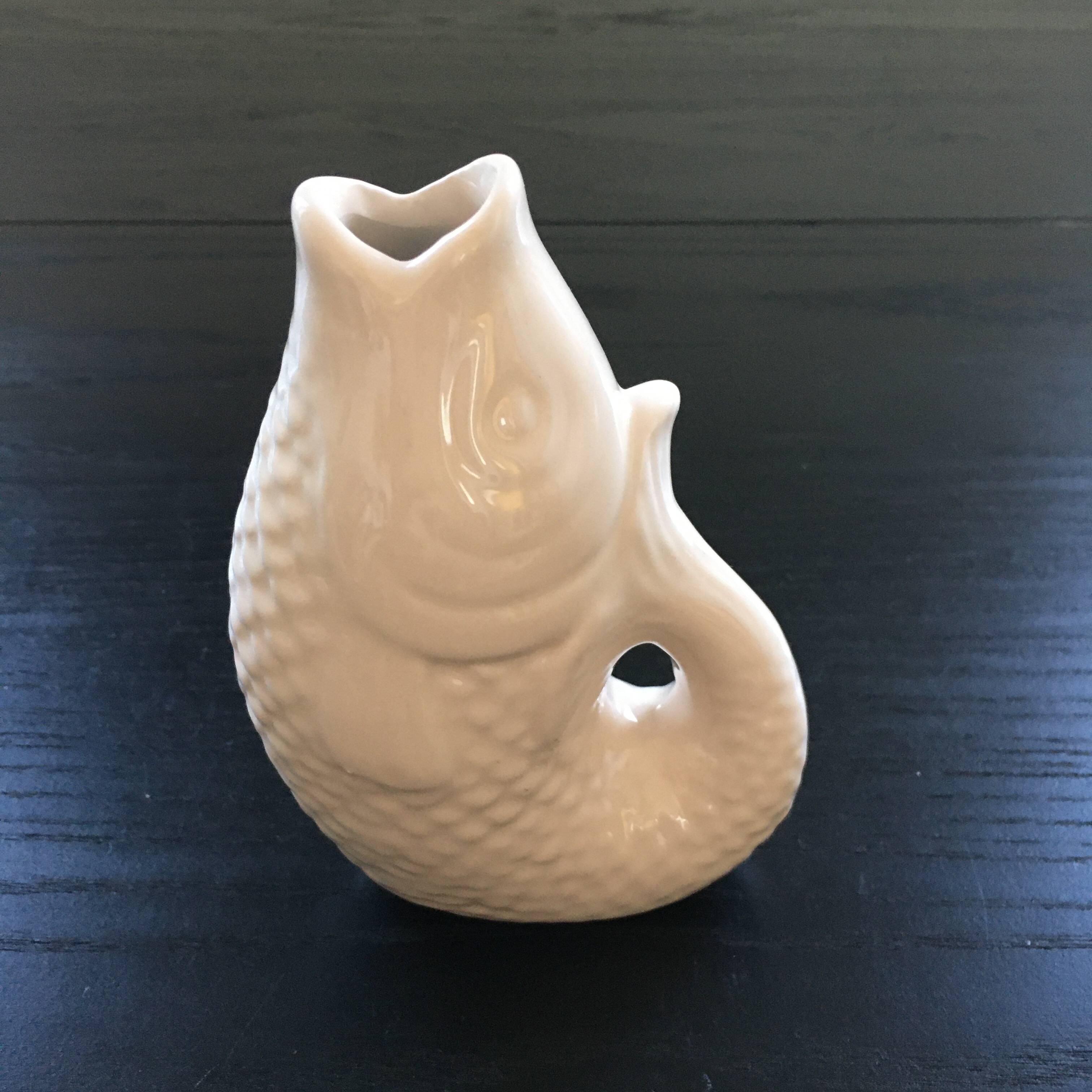 White fish vase