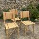Set de 3 chaises en rotin vintage