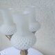 Florentine Italy ceramics - 3 arms of golden metal light - glass tulip