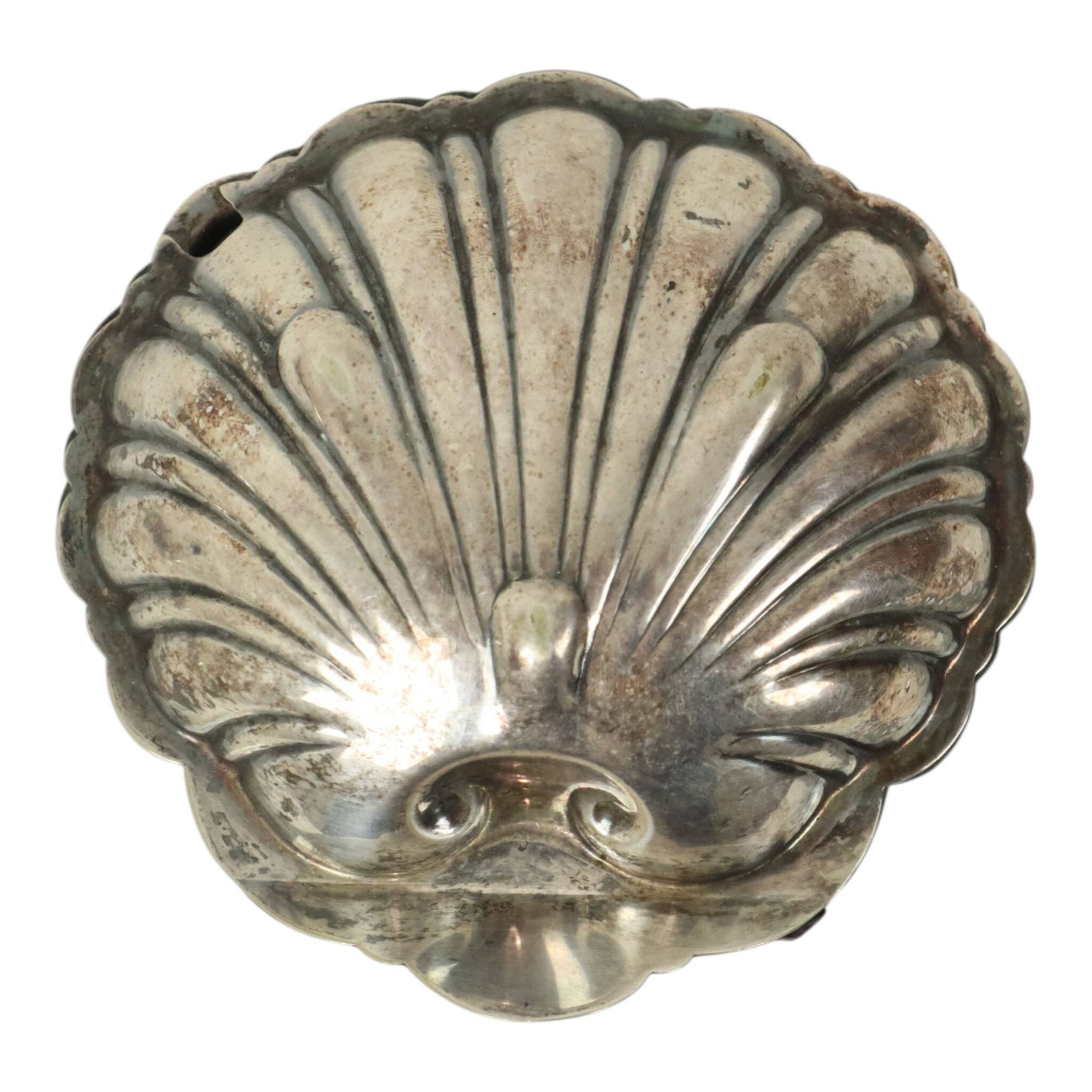 Silver-Plated Shell Butter Dish Caviar Holder Made in England