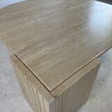 Coffee table Roche Bobois "eye" in travertine, 1970