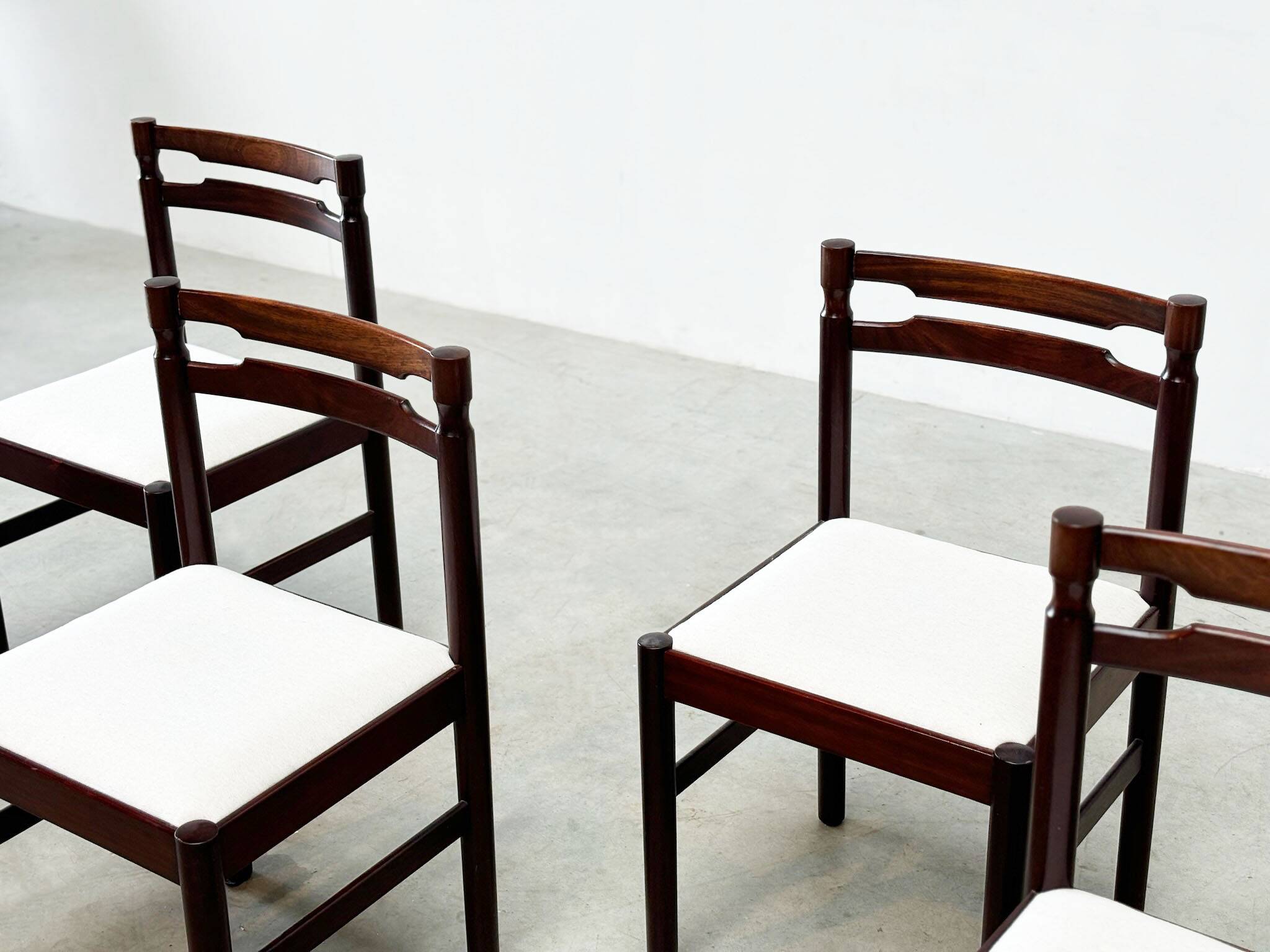 Set of six rosewood dining chairs