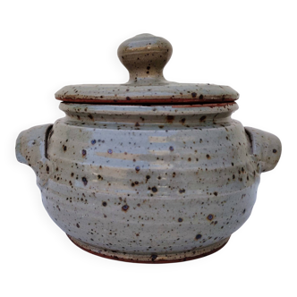 Covered pot/vegetable dish in stoneware, Tiffoche, La Borne Guérande