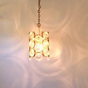 Pair of small golden brass pendants, Sciolari design for Palwa, Germany, 1970s.