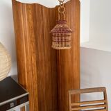 Vintage wicker cage pendant light