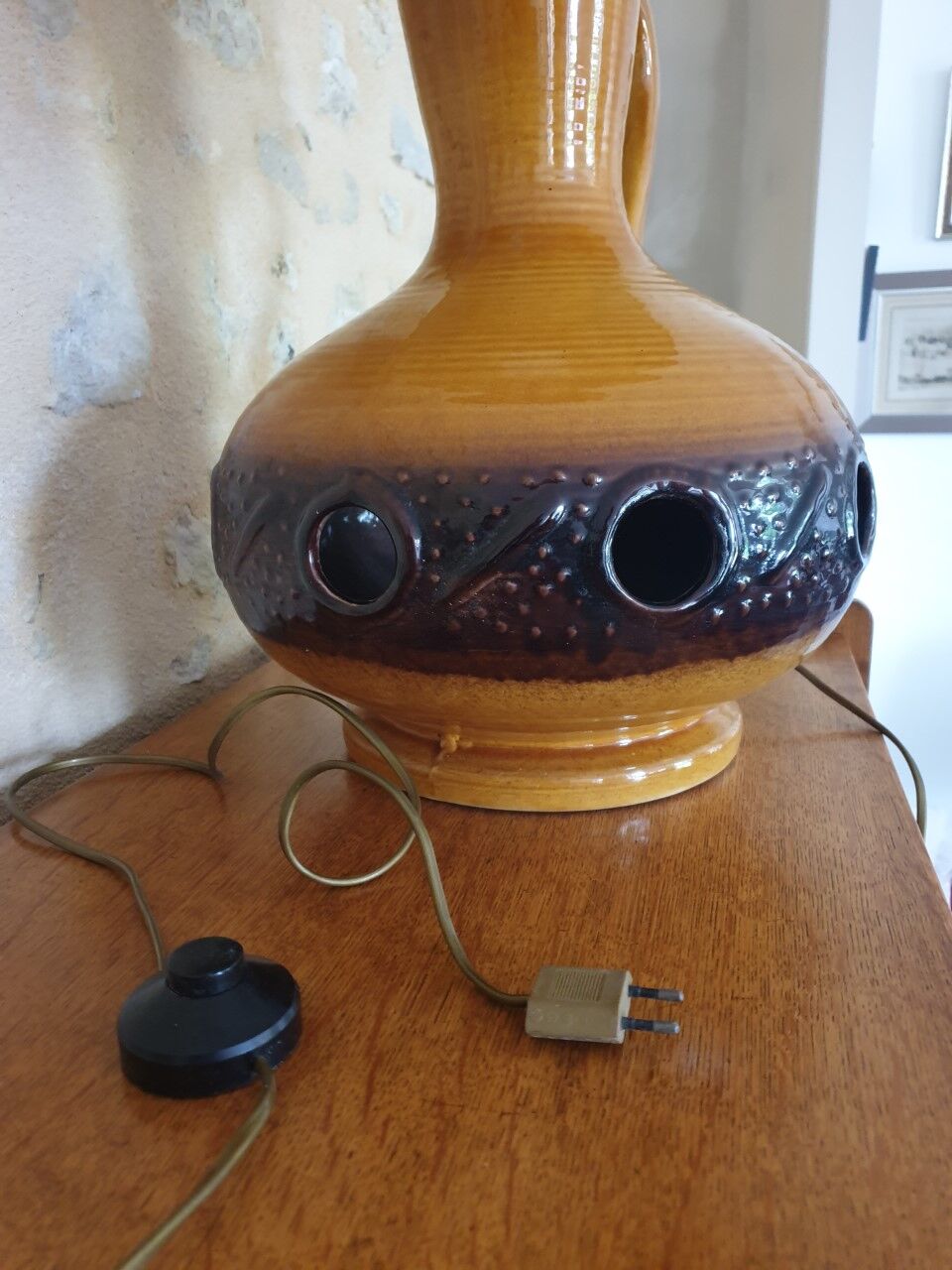 Ceramic floor lamp 70s