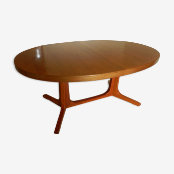 Scandinavian extendable oval dinner table vintage 60
