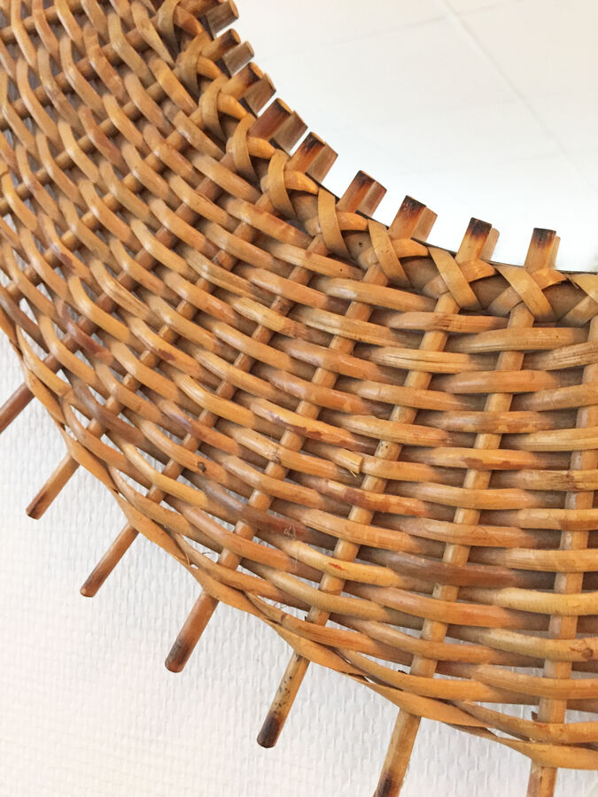 LVintage rattan mirror, 1960