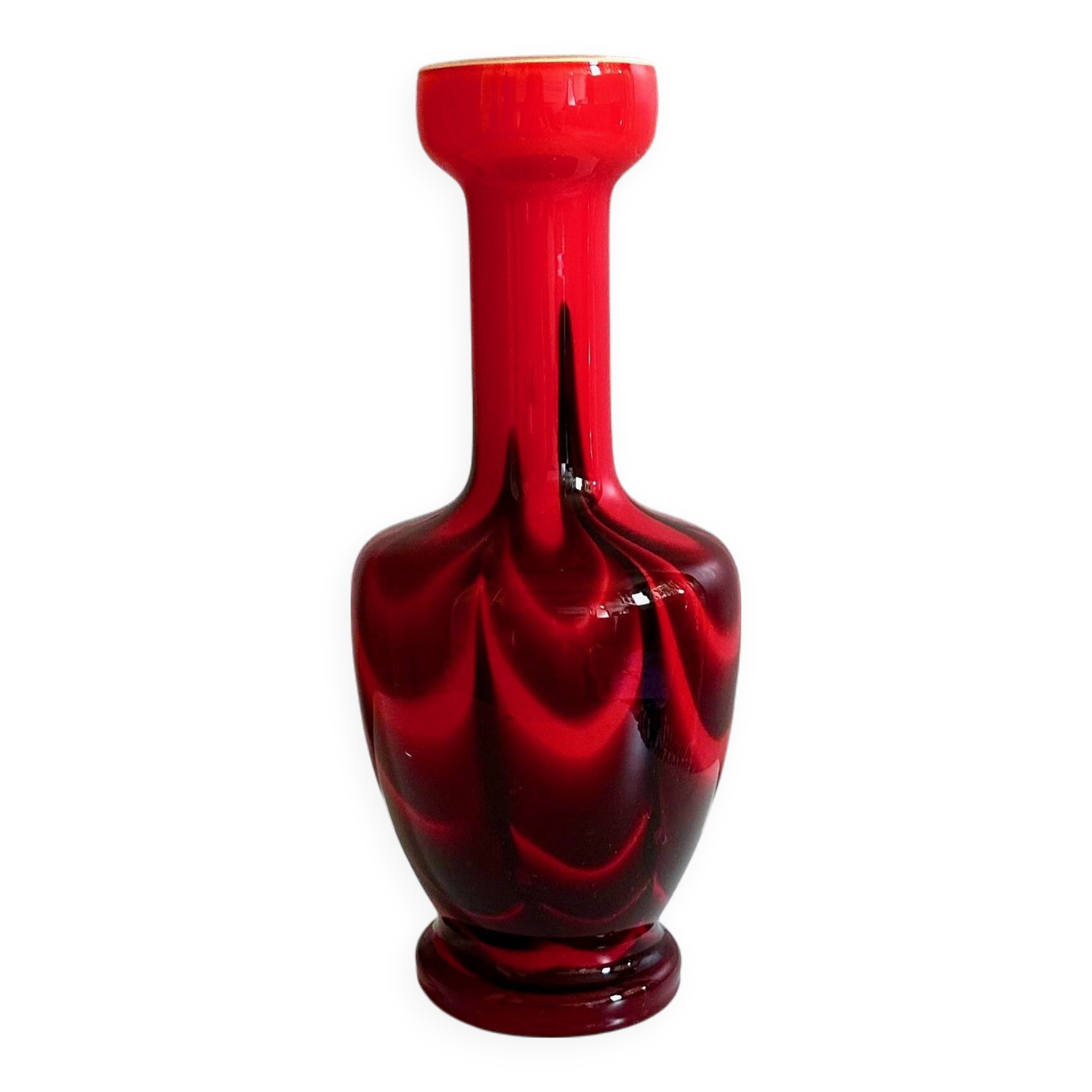 Opaline Florence vase, Pop Art, made in Italy, 1970's