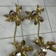 Vintage set of two messing flower wall lamps
