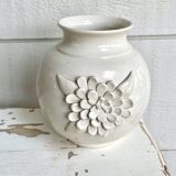 Small ceramic vase with floral relief