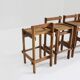 Tabourets de bar vintage en bois 1960, set de 4