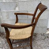 Antique straw armchair