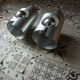 Pair of "roll" or ufo vintage brushed metal wall / 1960
