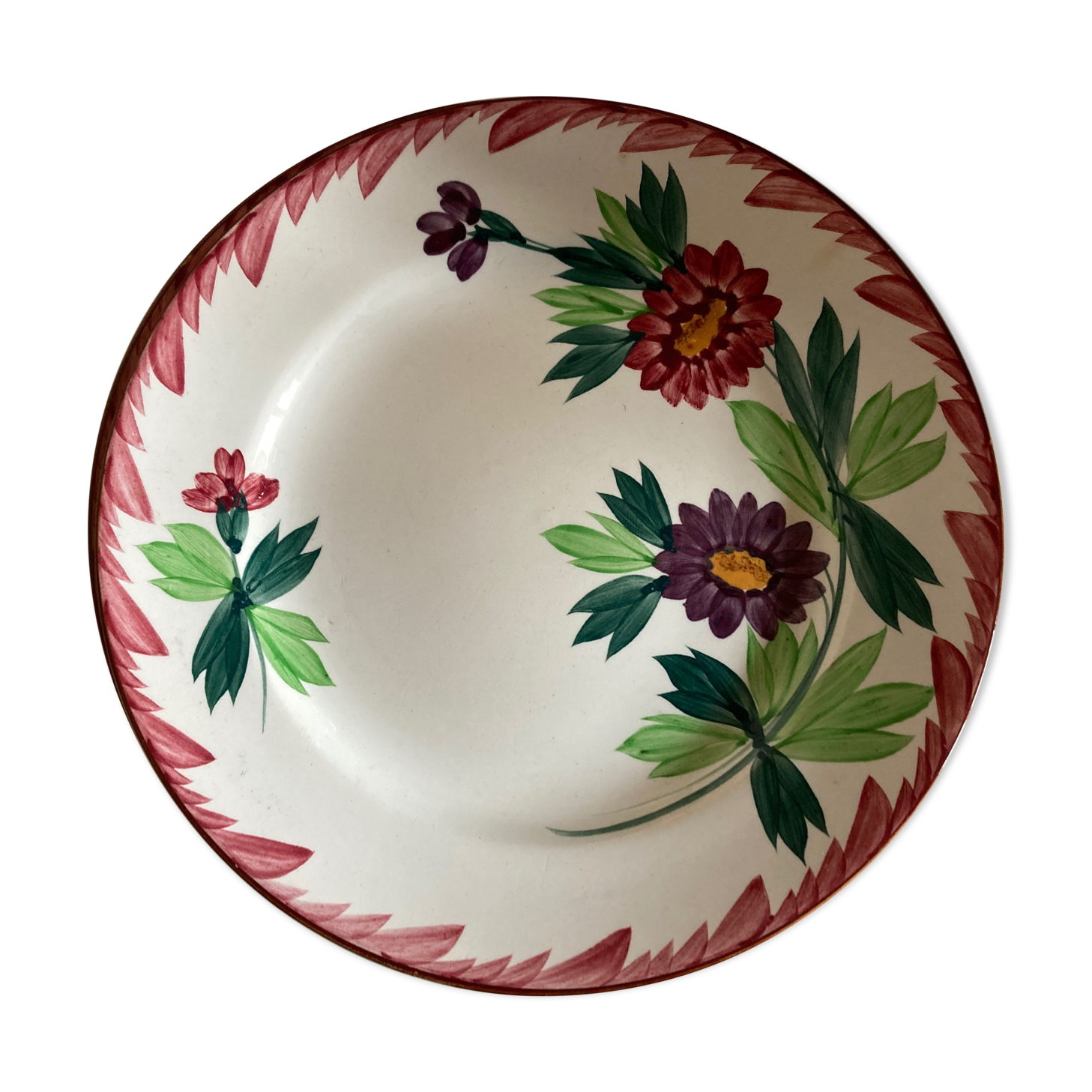 Product BHV Set of 7 plates Sarreguemines Colmar a fleurs 1960