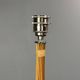 Set of 2 pencil reed rattan bamboo and chrome table lamps, 1980s