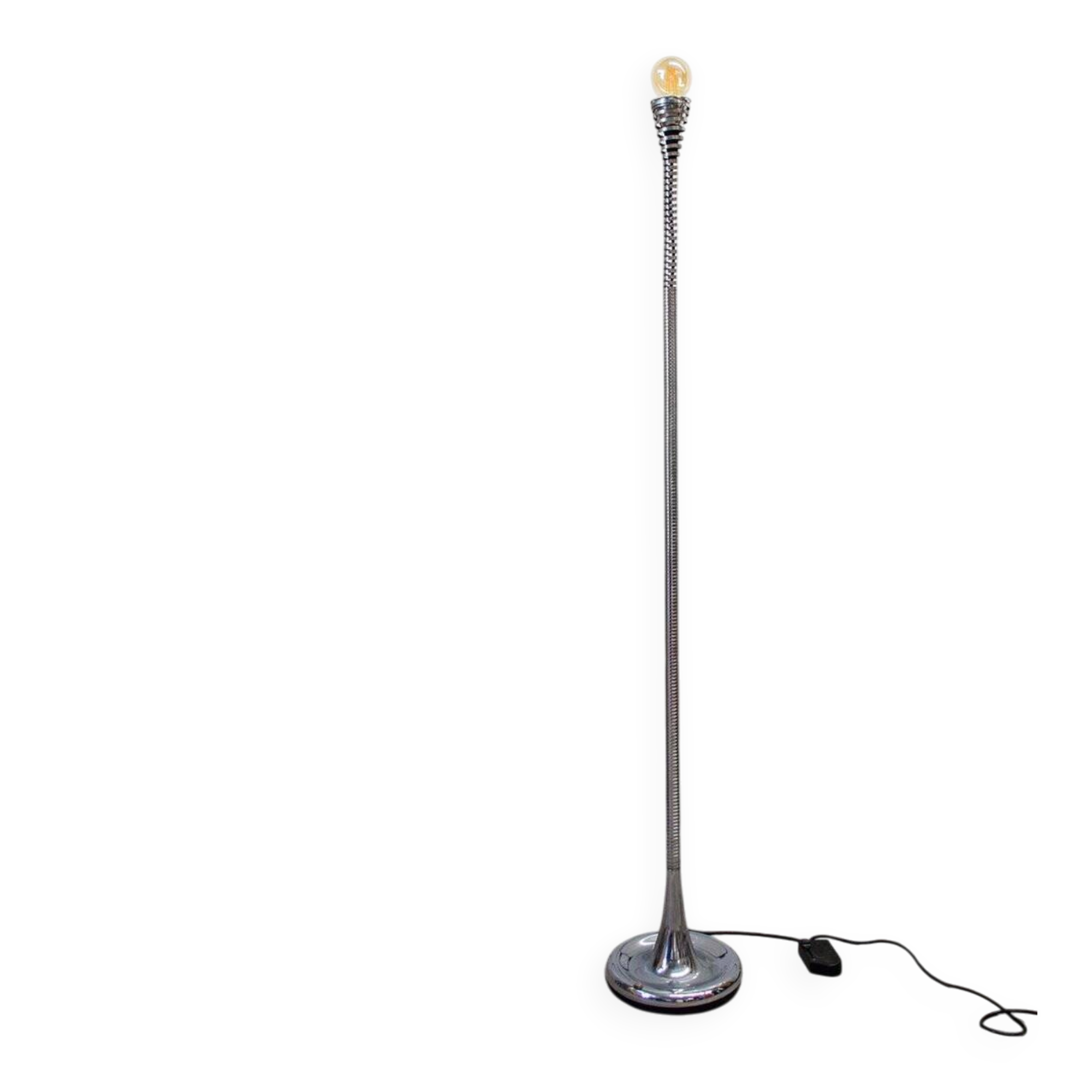 Molla floor lamp in steel by Eleonore Peduzzi Riva for Candle, Italy, 1970s.