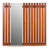 Coat rack in teak with mirror and a shelf, Italy, 1960s