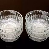 6 coupelles à dessert   Verre transparent / Bords festonnés
