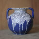 Vase signed Léon Pointu, ceramic vase with a glazed snake skin effect.