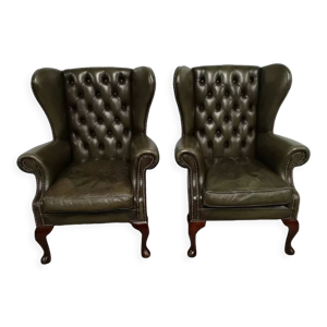 Fauteuils bergères chesterfield