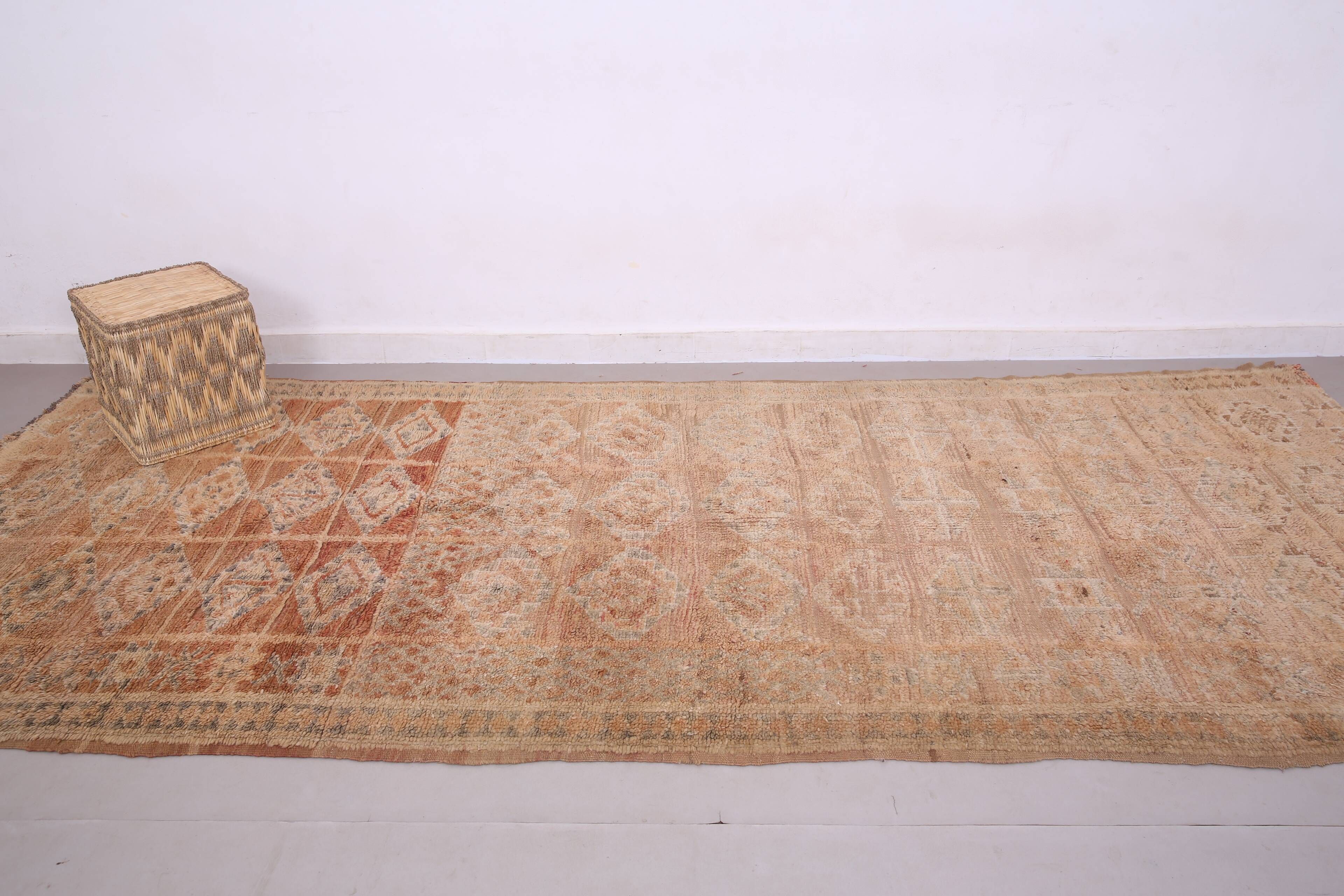 Peach Vintage Moroccan Rug 164 x 376 cm - Berber Wool Rug - Handmade Rug
