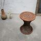 Table d'appoint diabolo vintage en rotin