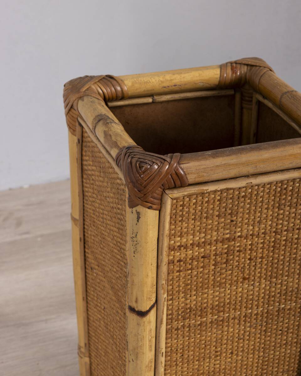 Vintage 1960s Italian design bamboo umbrella stand