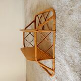Vintage rattan wall shelf