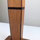 Art Deco pedestal column in wood with geometric marquetry, France, 1920s