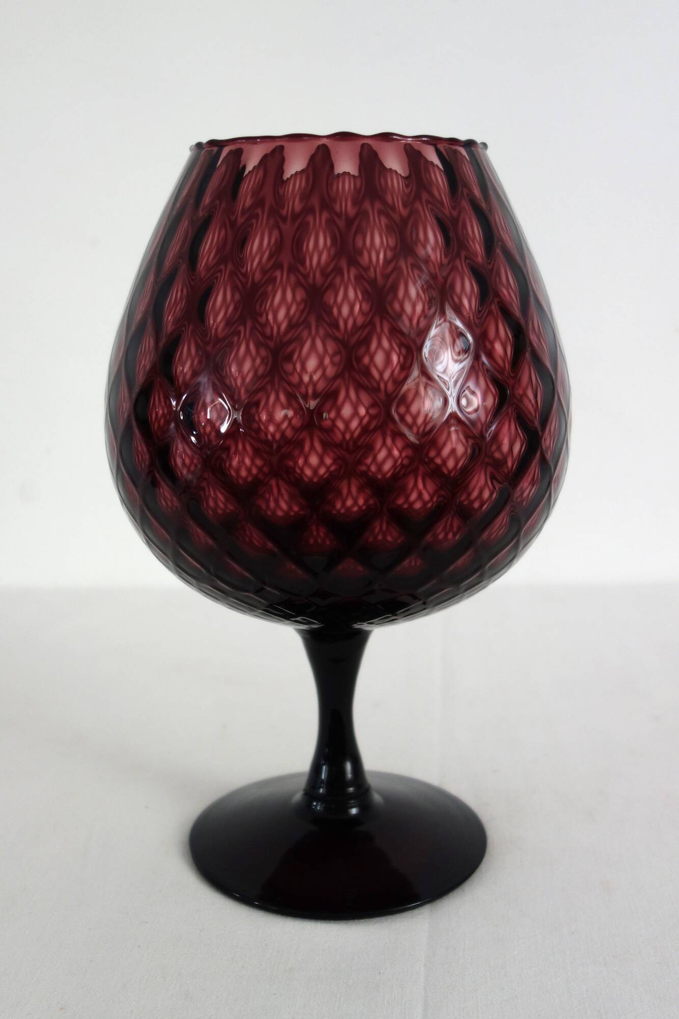 Vase verre italien empoli violet vintage