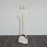 Vintage Postmodern Wood and Brass Coat Rack, 1980s