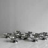 12 coupelles sur pied en inox style Letang Remy