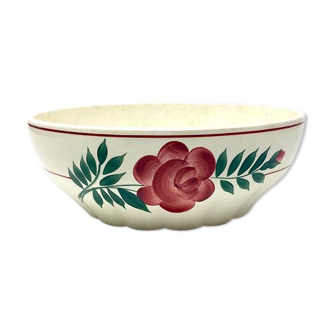 Red floral ceramic salad