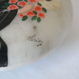 Hand-painted art deco round box