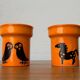 Mid-century German ceramic vases with owl and horse patterns from Wächtersbach, 1960s, set of 2.