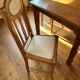 6 chaises en chêne et cuir blanc cassé