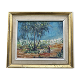 Tableau orientaliste signé circa 1950, "GAFSA -Tunisie"