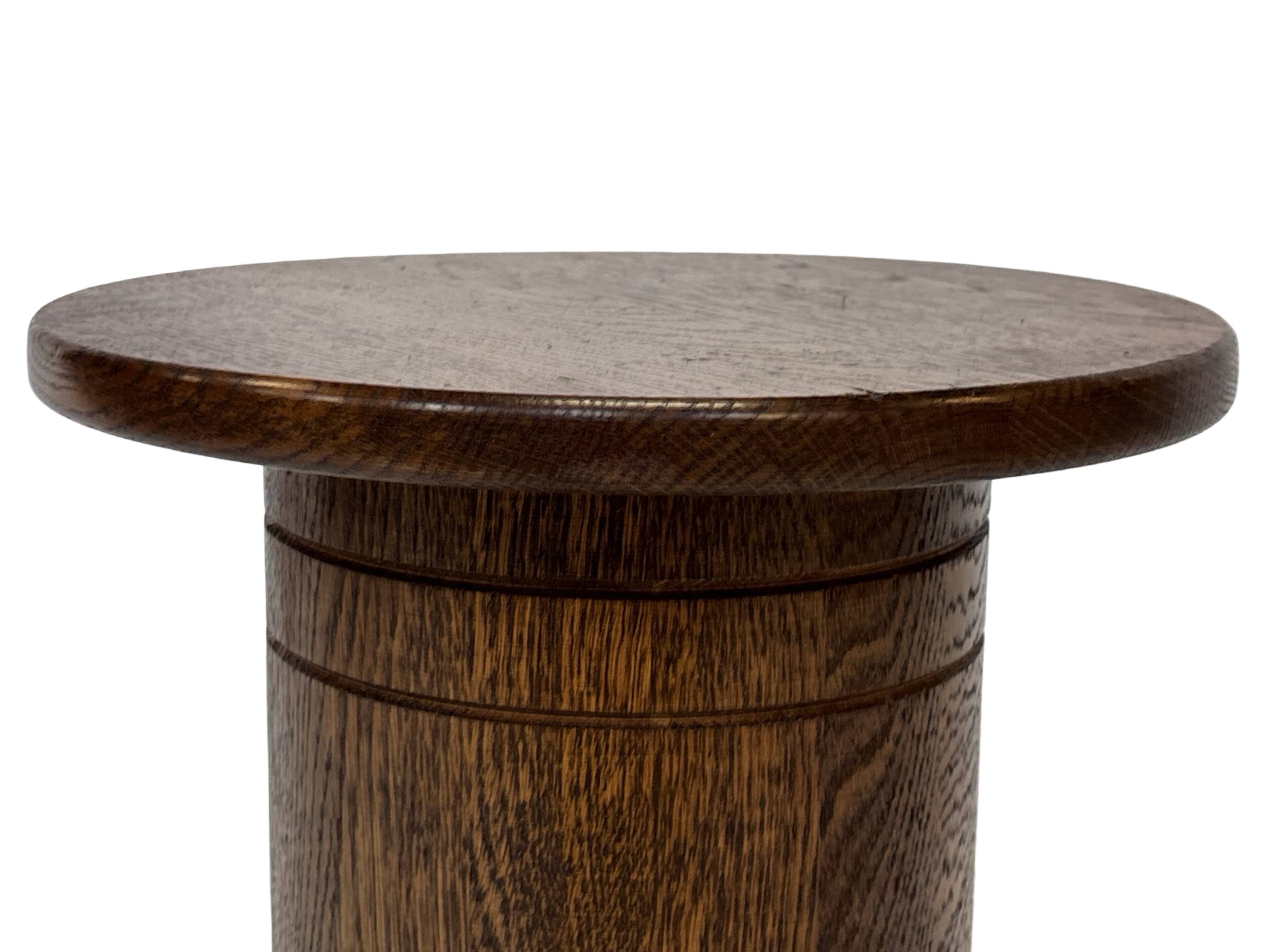 Vintage oak plant table low stool 70s design