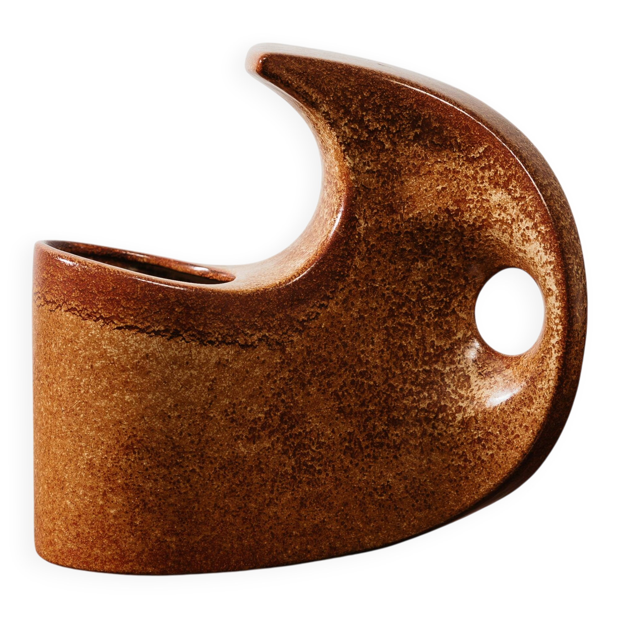 Bertoncello 977 Roberto Rigon Vaso in Ceramica Smaltata D’Arte Anni ‘7