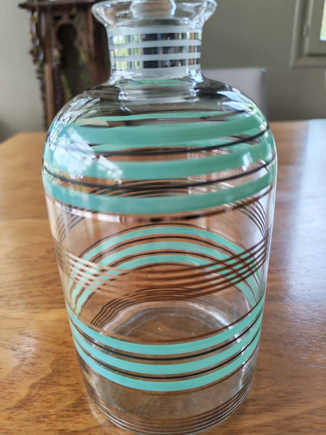 Art Deco carafe and 3 glasses