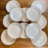 Set of 12 opaque porcelain plates Digoin and Sarreguemines