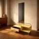 Bauhaus hairdresser mirror wood metal glass Slezák 1930s Czechoslovakia