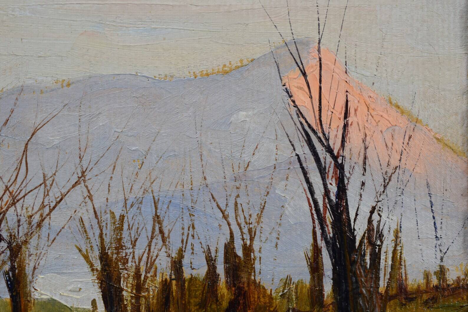 Old Winter Landscape Painting Signed Paul Berthier 1900