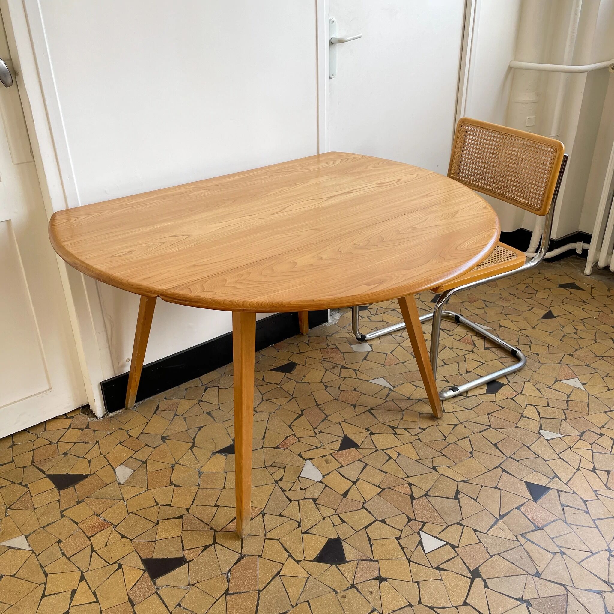 Round Ercol table with flaps